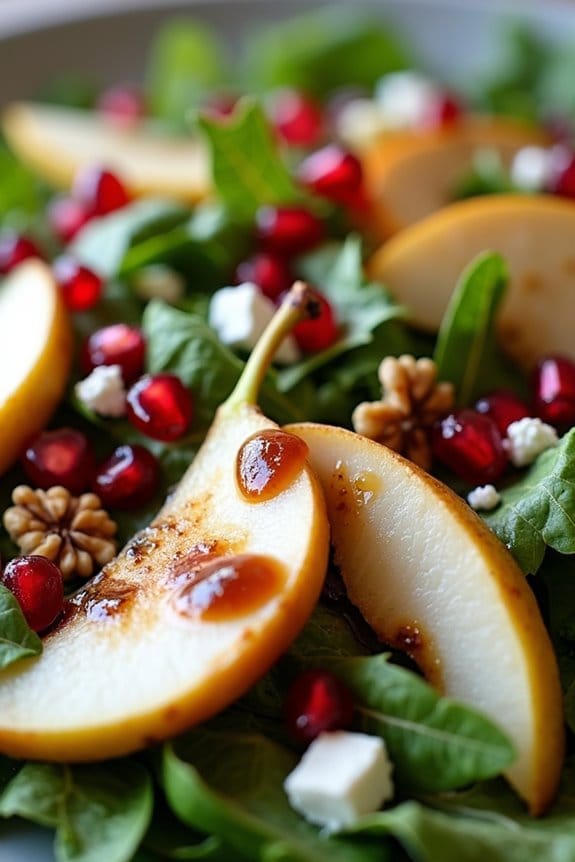 autumn fruit arugula salad