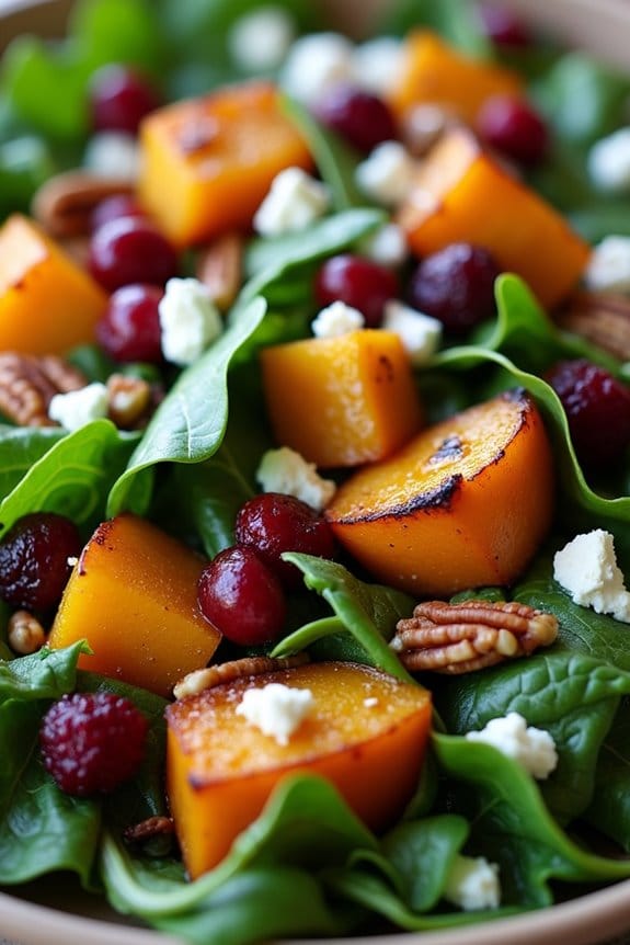 autumn salad with cranberries