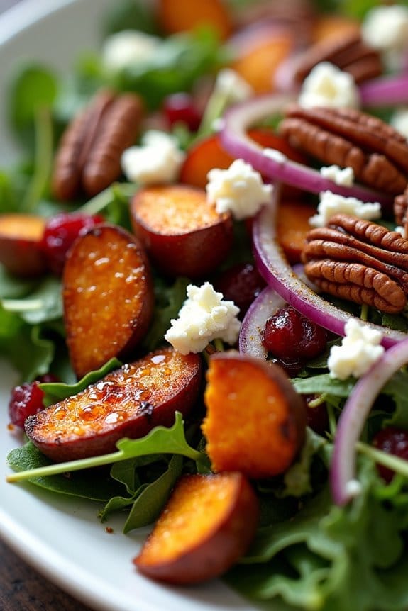 autumn salad with sweet potatoes