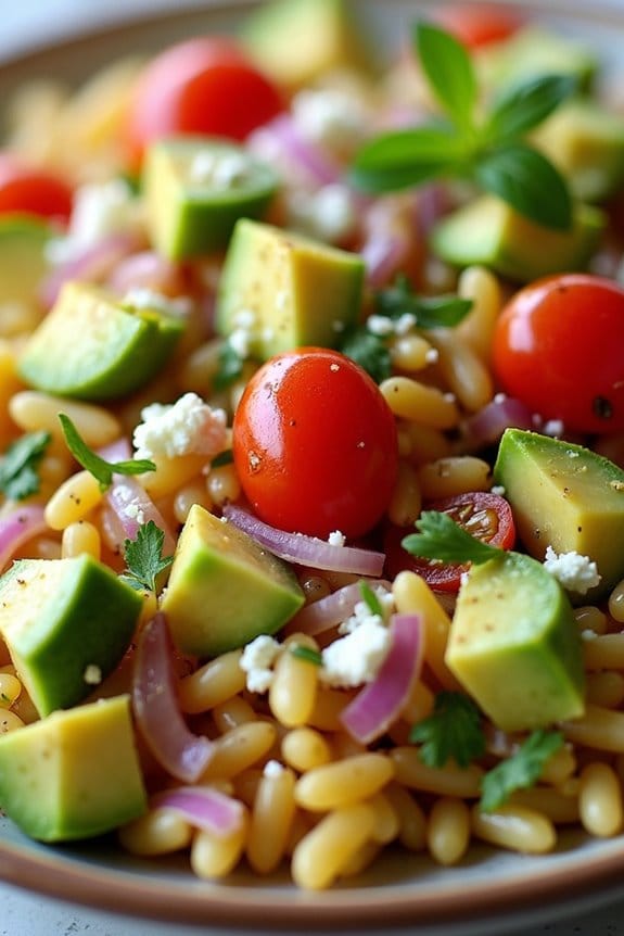 avocado lime orzo salad recipe