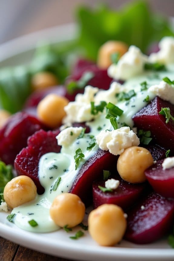 beet and chickpea salad