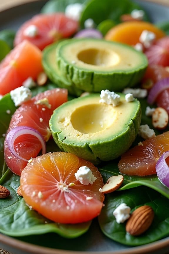 citrus avocado spinach salad