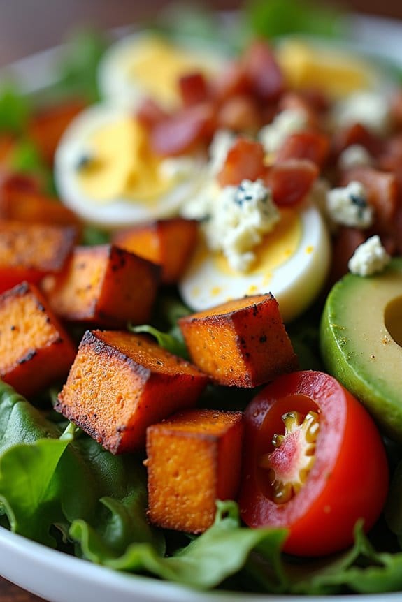 cobb salad with sweet potatoes