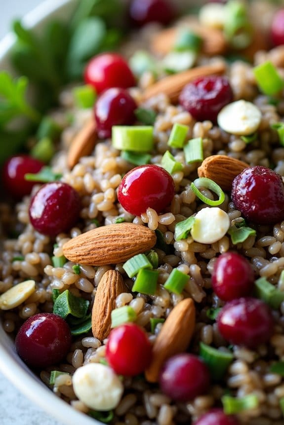 cranberry almond wild rice salad