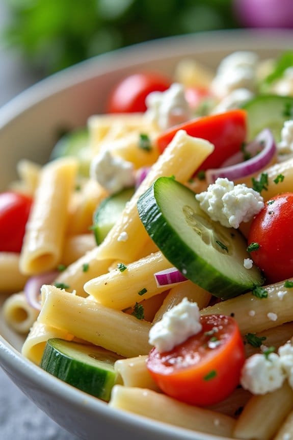 creamy greek yogurt pasta salad