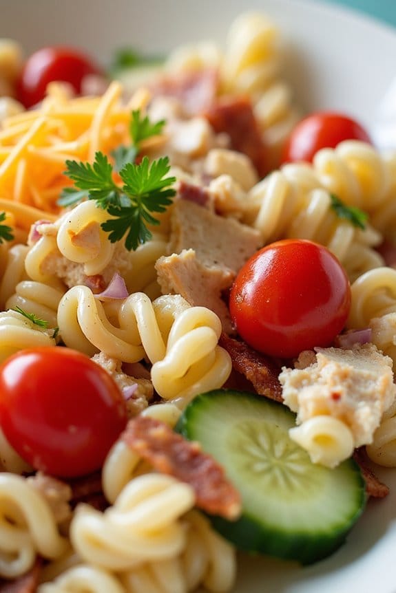 creamy ranch chicken pasta salad