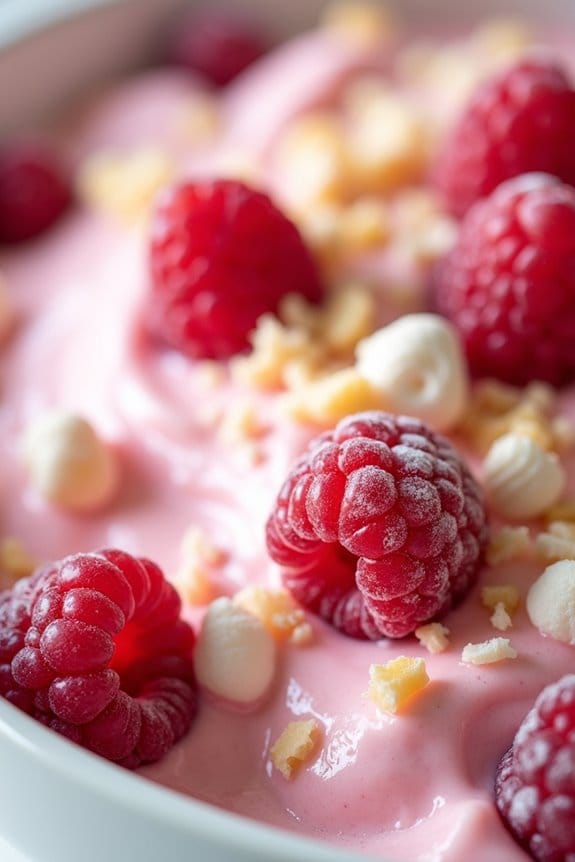creamy raspberry marshmallow salad