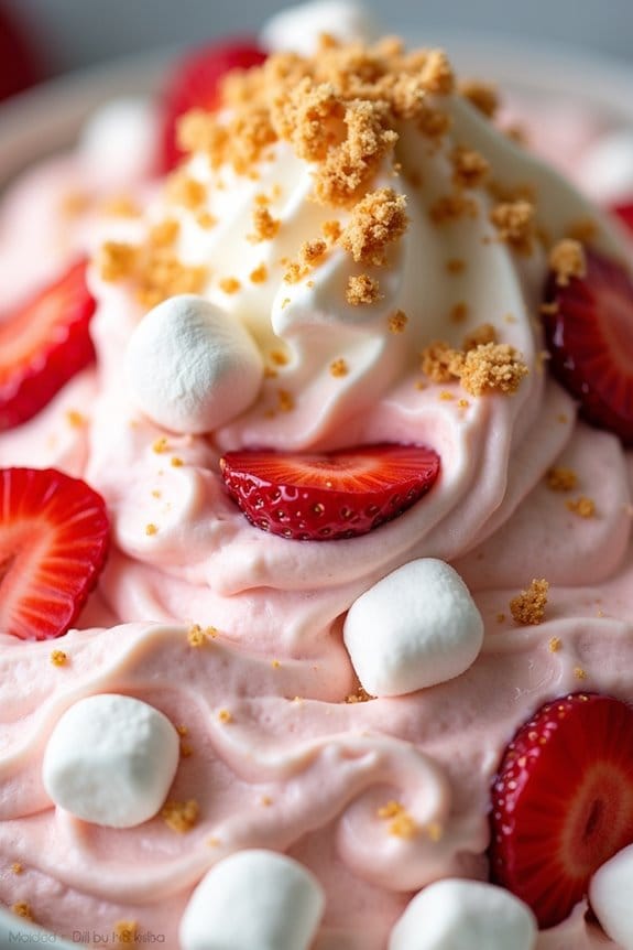 creamy strawberry cheesecake salad