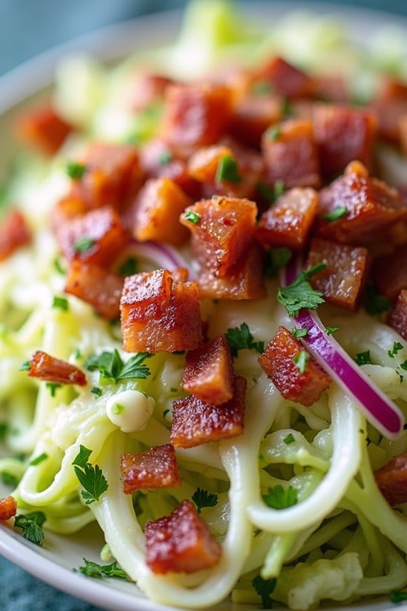 crispy bacon tangy cabbage salad