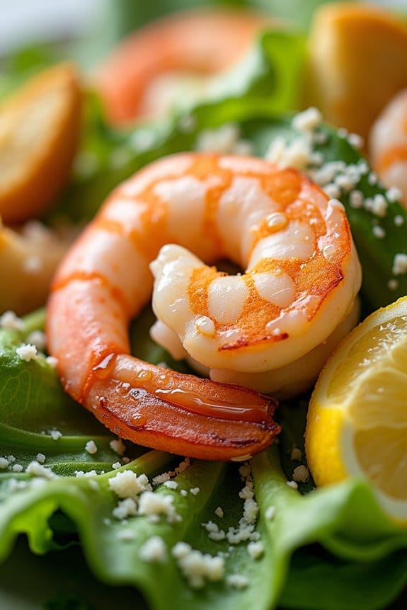 delicious shrimp caesar salad
