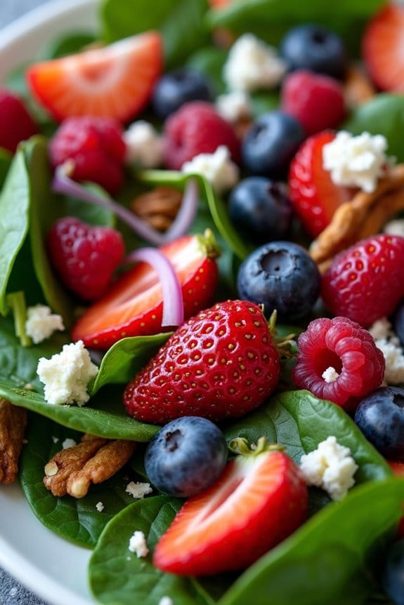 fresh spinach berry salad