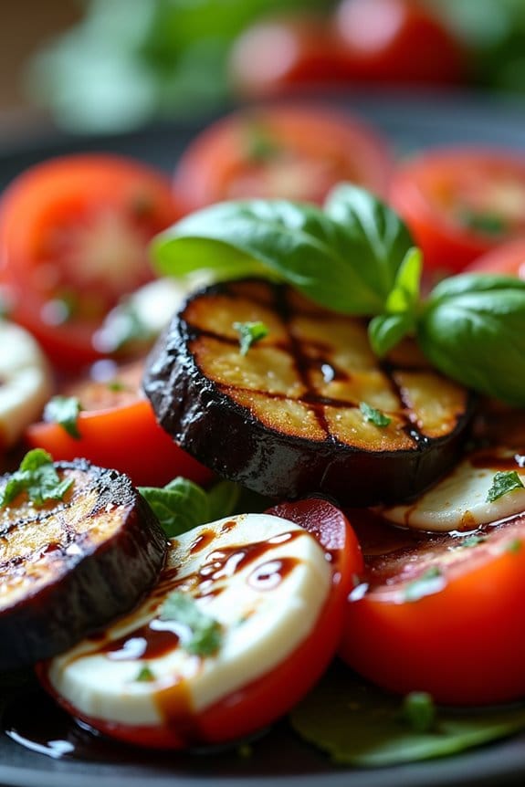 grilled eggplant caprese salad