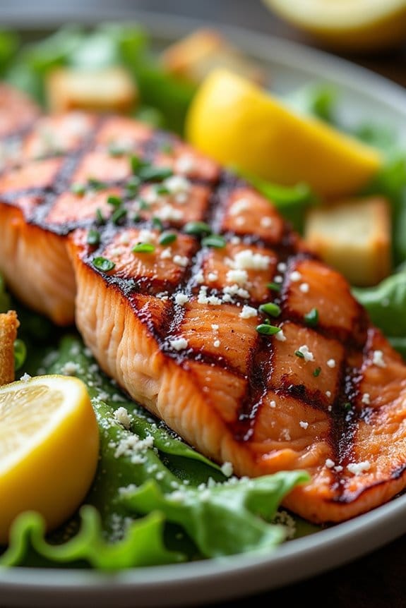 grilled salmon caesar salad