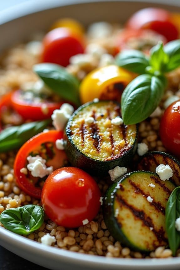 grilled vegetable farro salad