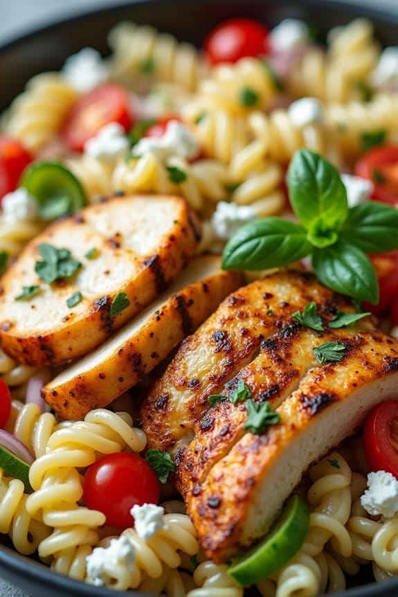 lemon herb chicken pasta salad