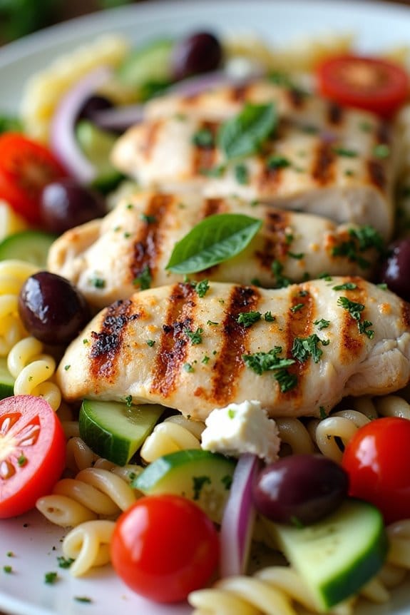 mediterranean chicken pasta salad