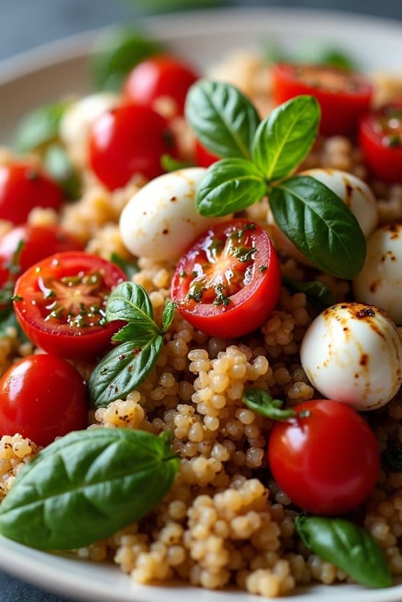 nutritious caprese quinoa salad