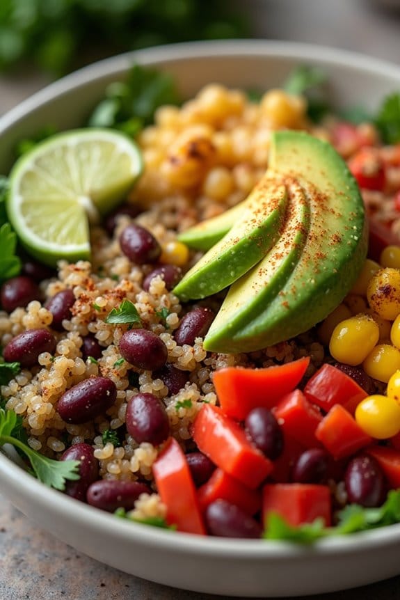 nutritious colorful quinoa bowl