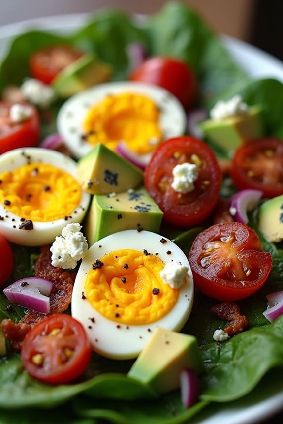 nutritious egg spinach salad
