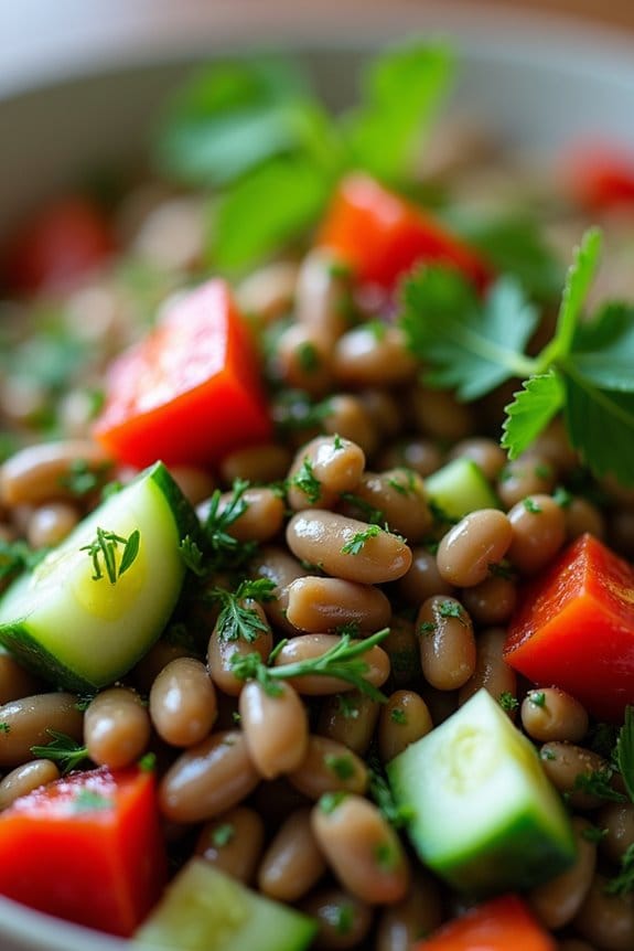 nutritious lentil bean salad