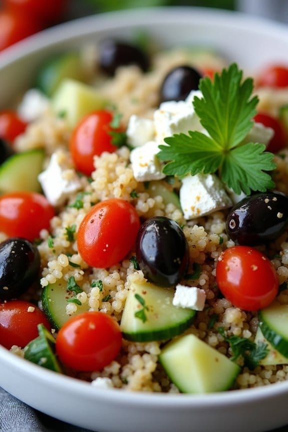 nutritious mediterranean quinoa salad