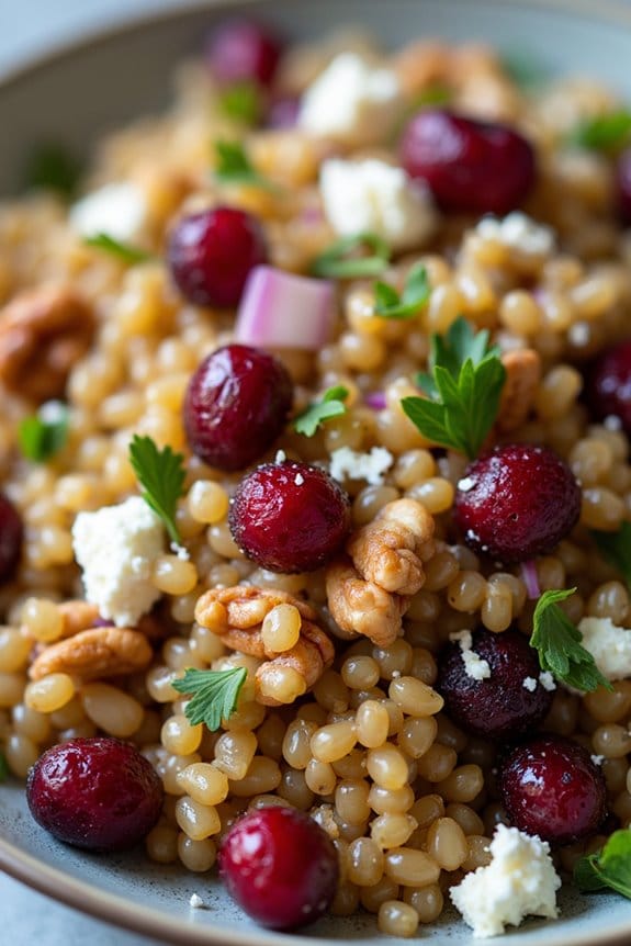 nutty hearty farro salad