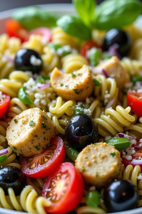 pesto chicken pasta salad