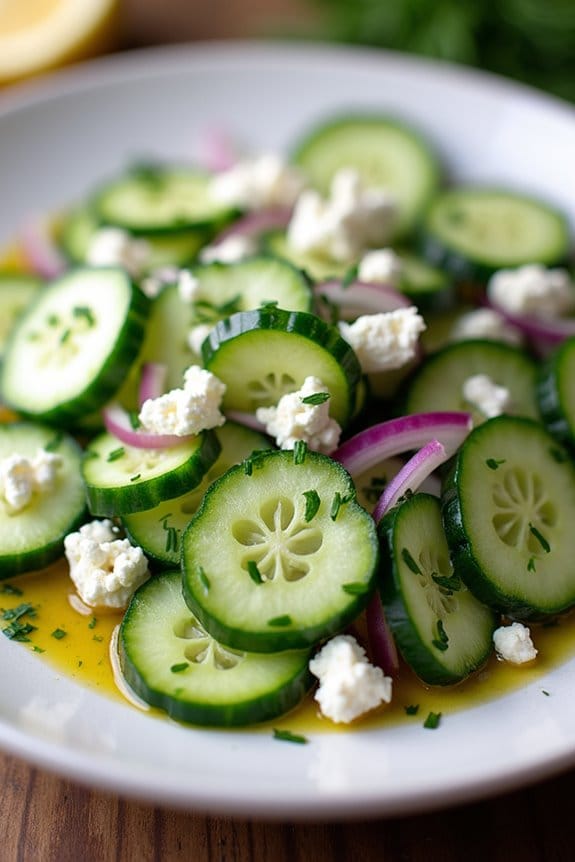 refreshing cucumber feta salad