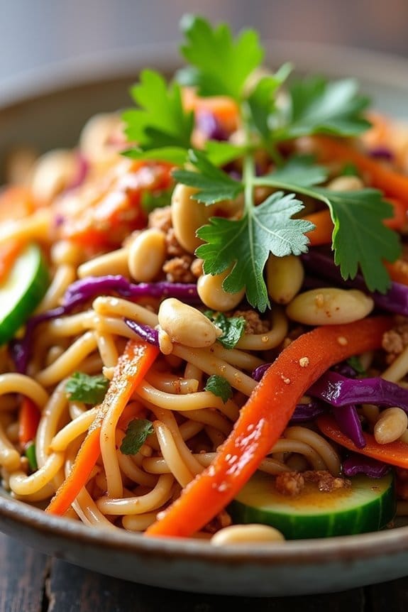 spicy peanut noodle salad