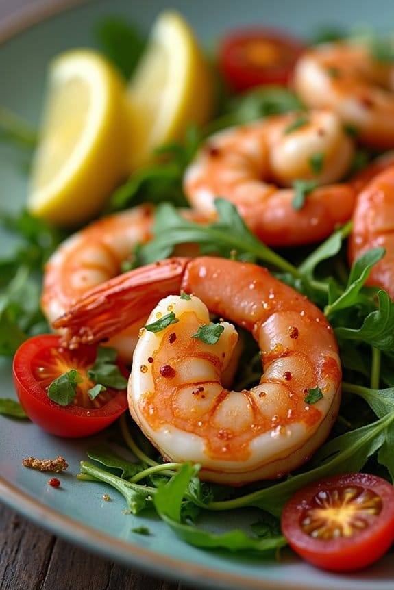 spicy shrimp arugula salad