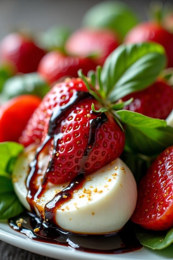strawberry basil caprese salad