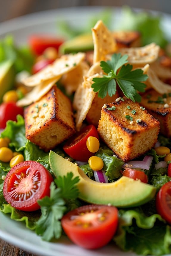 vegan tofu taco salad