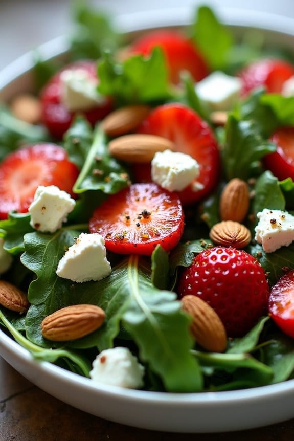 vibrant arugula strawberry salad