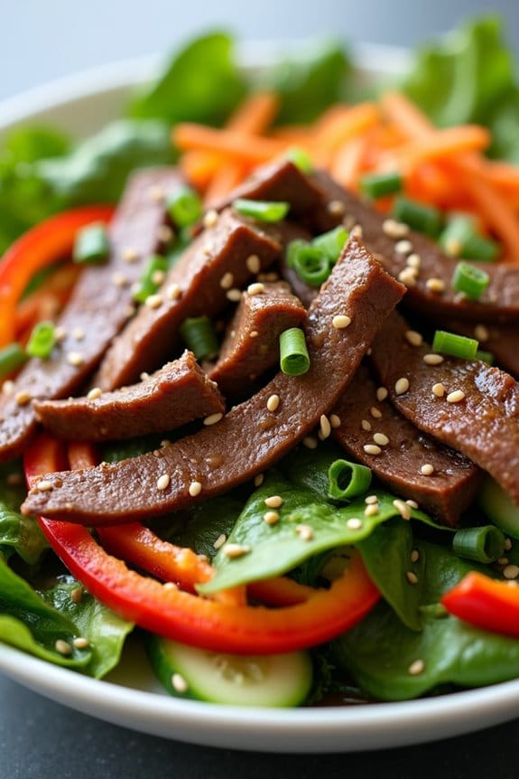 vibrant asian beef salad