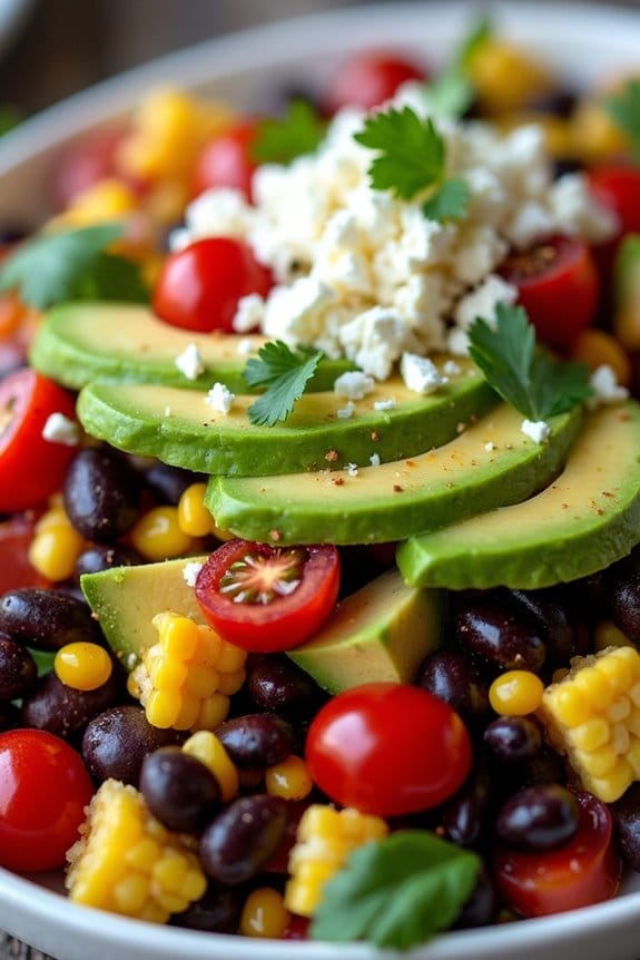 vibrant avocado black bean salad