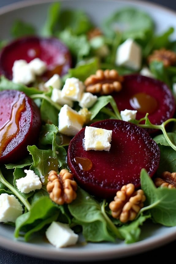vibrant beet and goat cheese salad