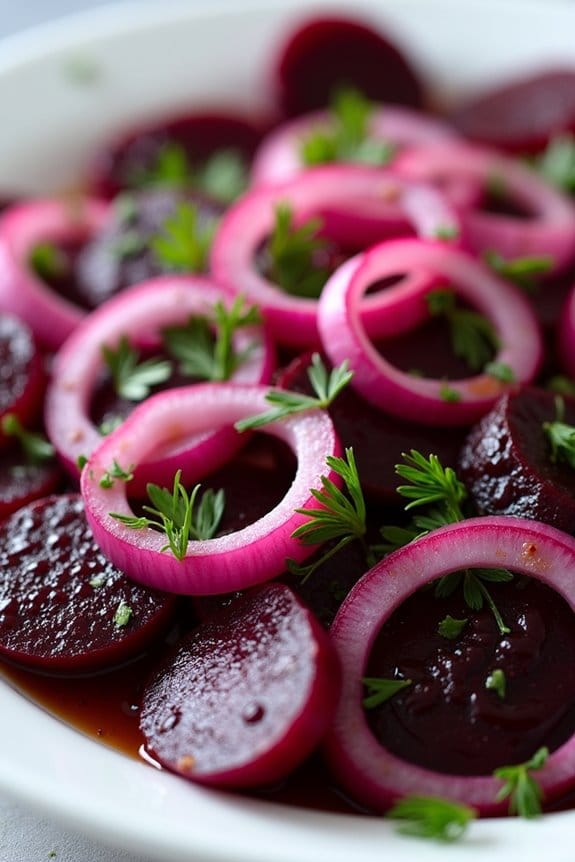 vibrant beet and onion salad