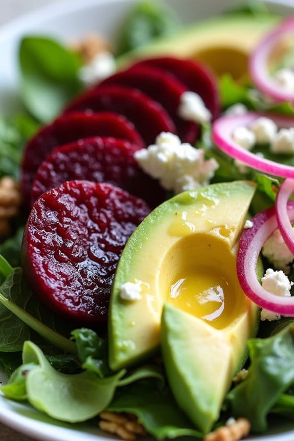 vibrant beet avocado salad