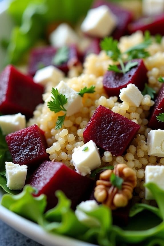 vibrant beet quinoa salad