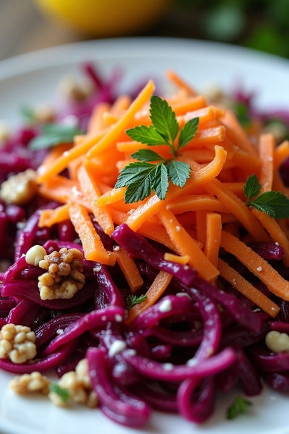 vibrant carrot beetroot slaw