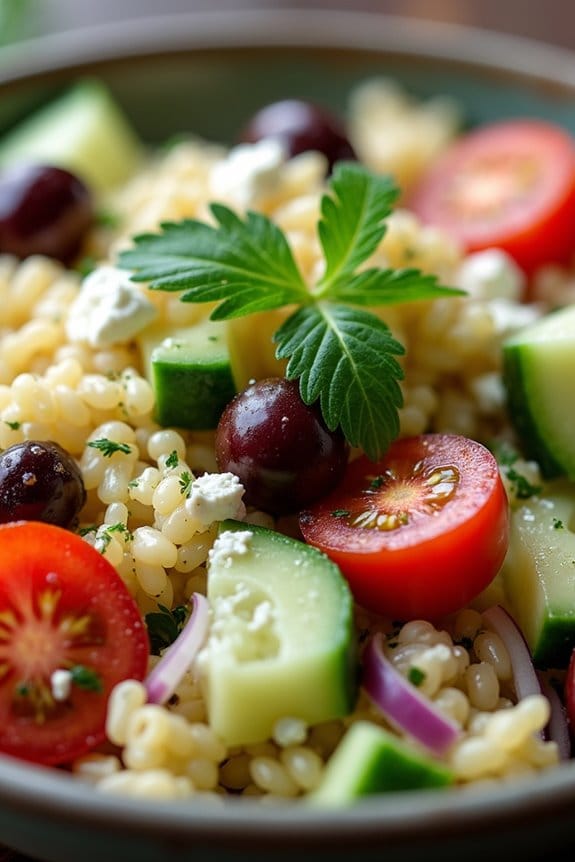 vibrant greek orzo salad