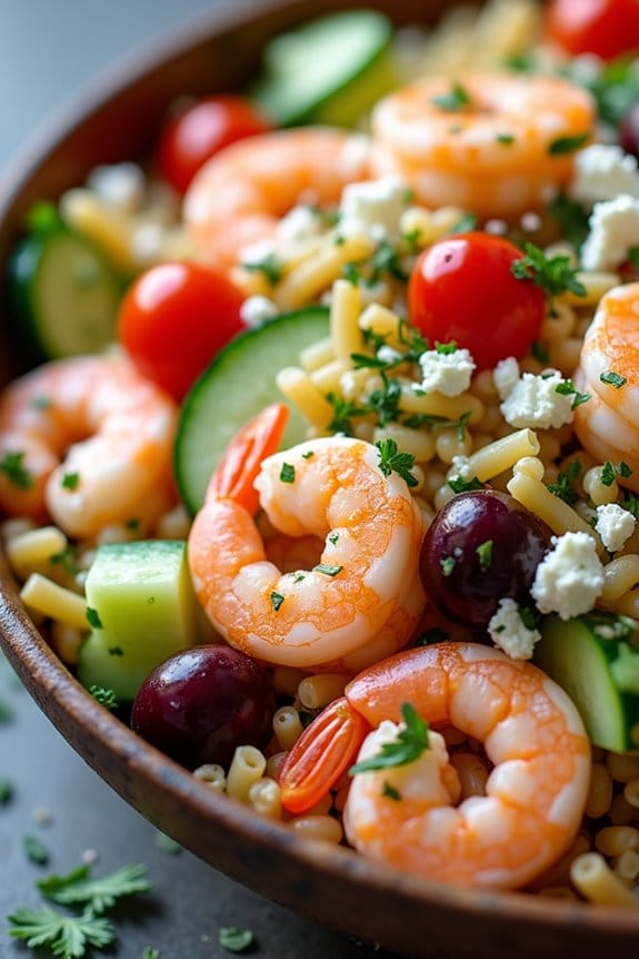 vibrant greek shrimp salad