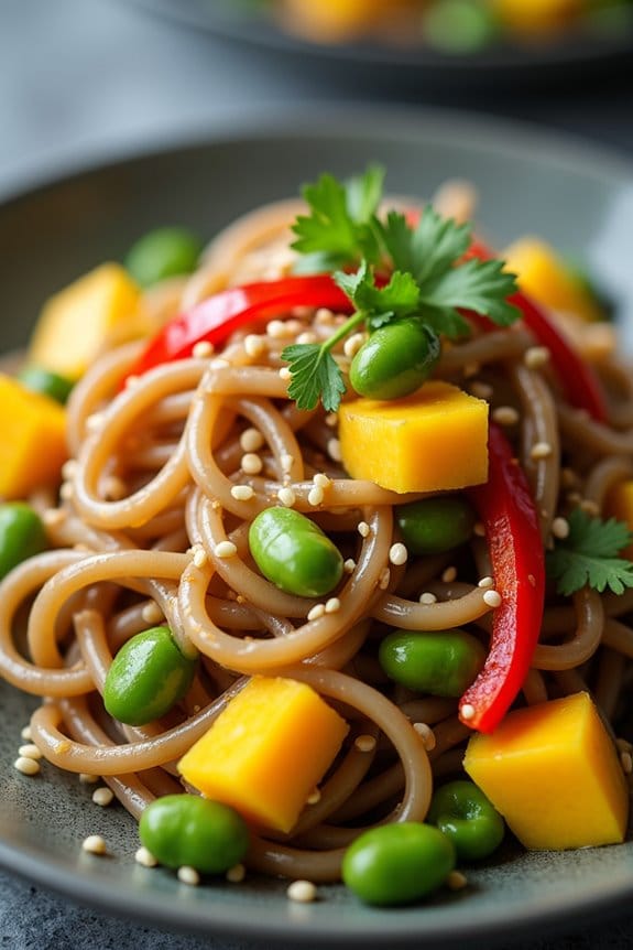 vibrant mango edamame salad