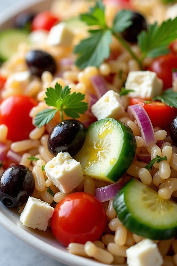 vibrant mediterranean orzo salad