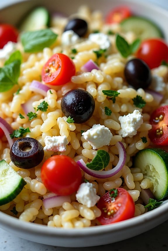 vibrant mediterranean pasta salad