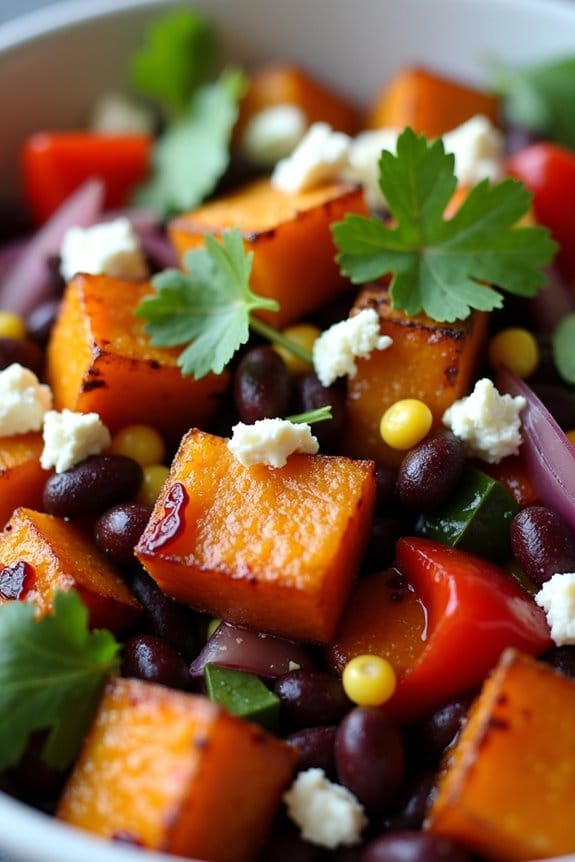 vibrant roasted sweet potato salad