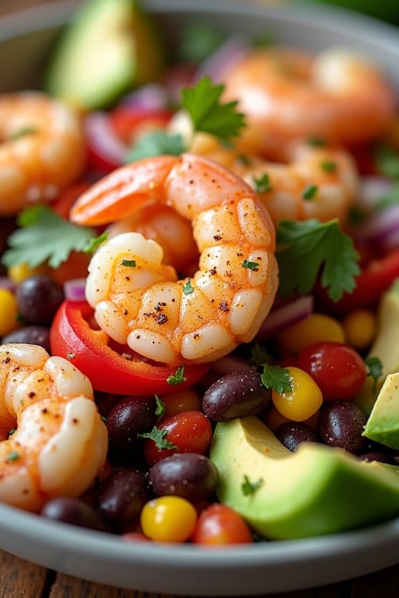 vibrant shrimp black bean salad