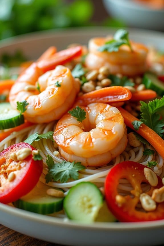 vibrant shrimp noodle salad