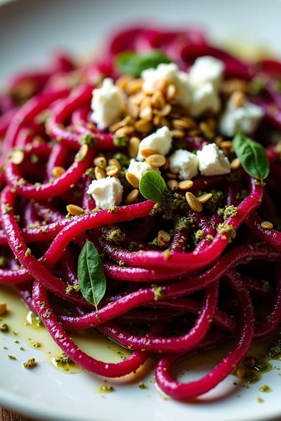 vibrant spiralized beet salad