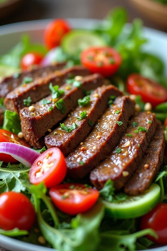 vibrant thai beef salad